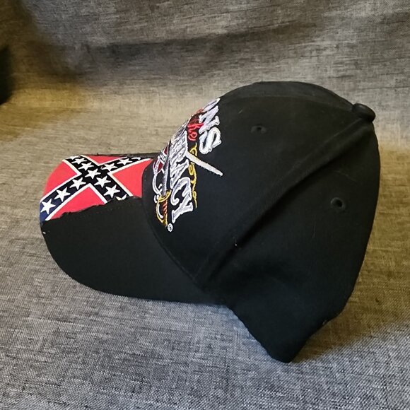 Capsmith Black Embroidered Sons Of The Confederacy Rebel Flag Hat - Picture 3 of 8